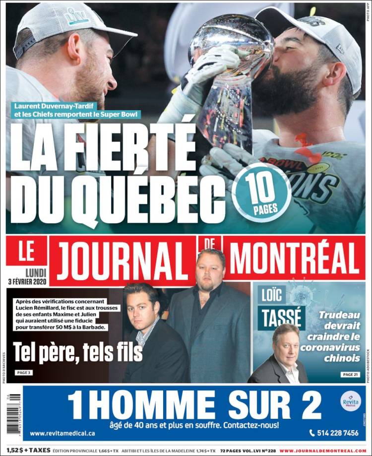 Portada de Le Journal de Montréal (Canadá)