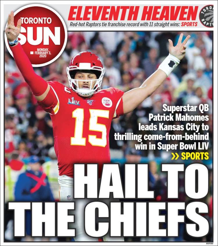 Portada de The Toronto Sun (Canadá)