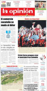 Portada de Diario La Opinion (Colombia)