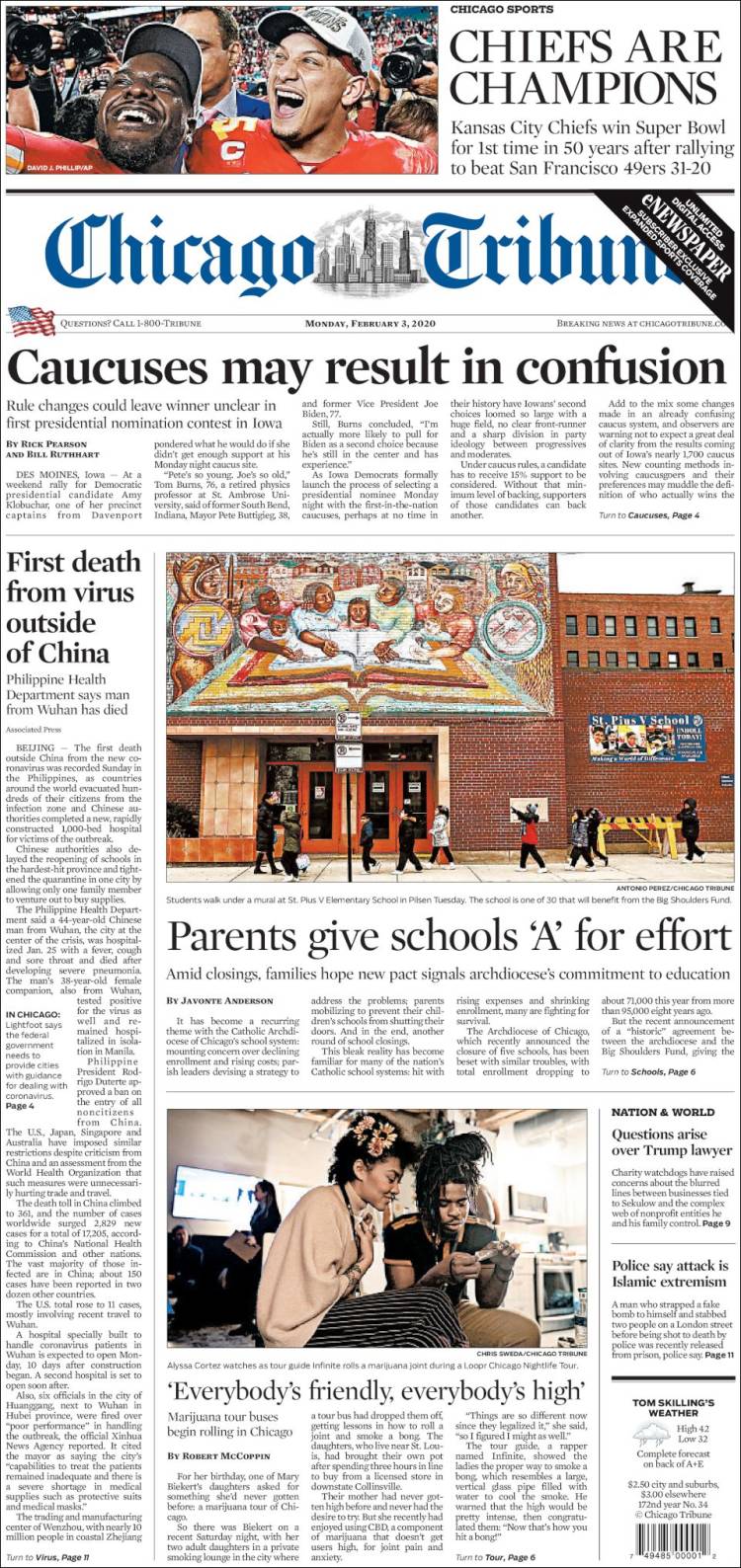 Portada de Chicago Tribune (USA)