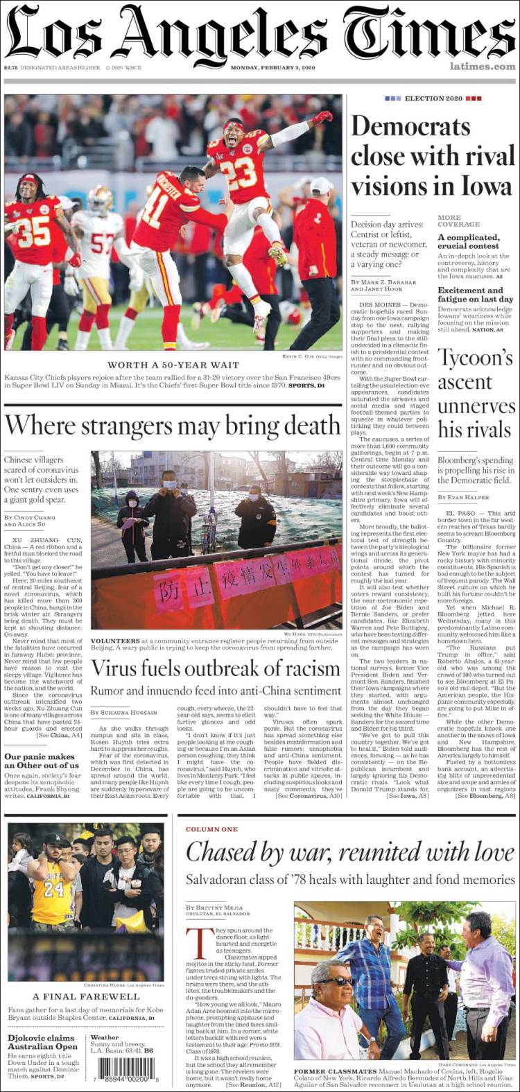 Portada de Los Angeles Times (USA)