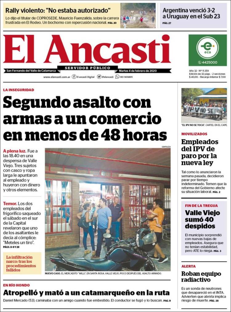 Portada de El Ancasti (Argentina)