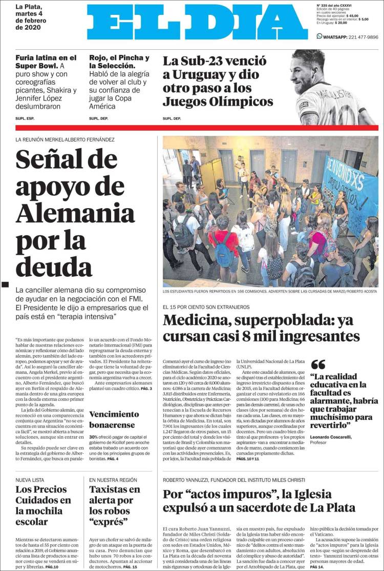 Portada de El Día de la Plata (Argentina)