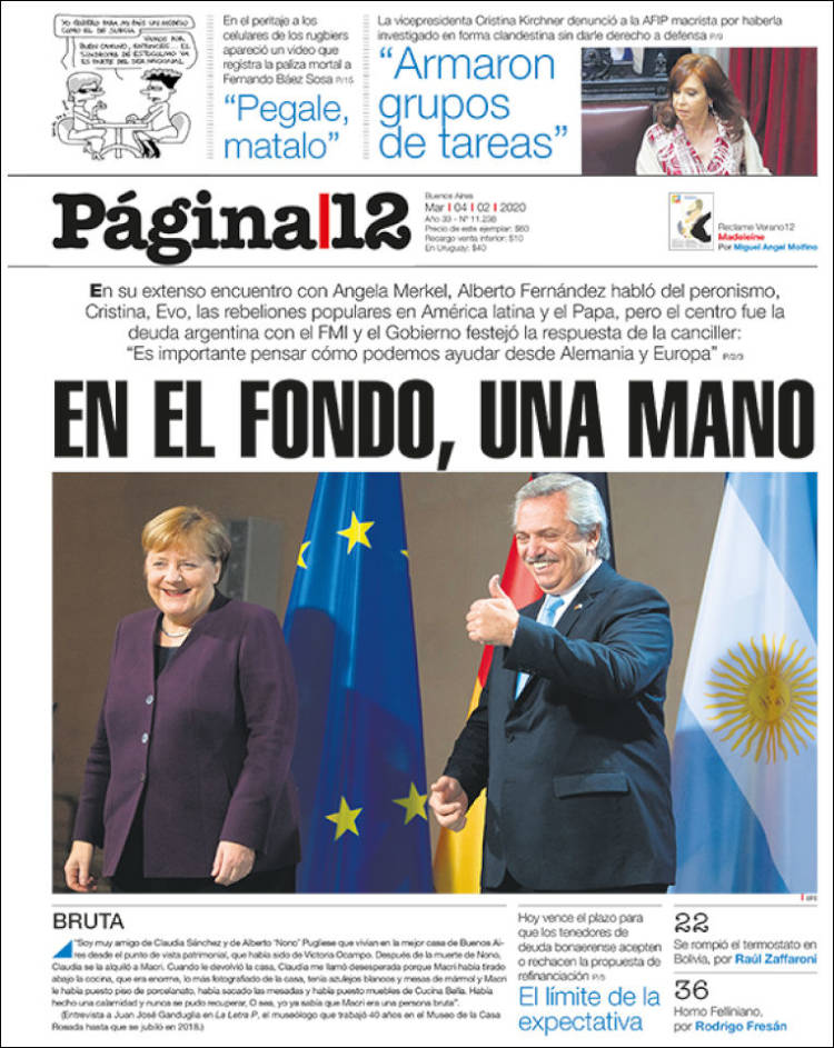 Portada de Página/12 (Argentina)