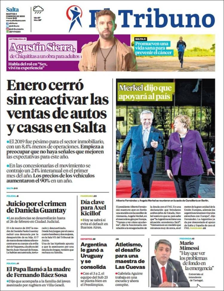 Portada de El Tribuno - Salta (Argentina)