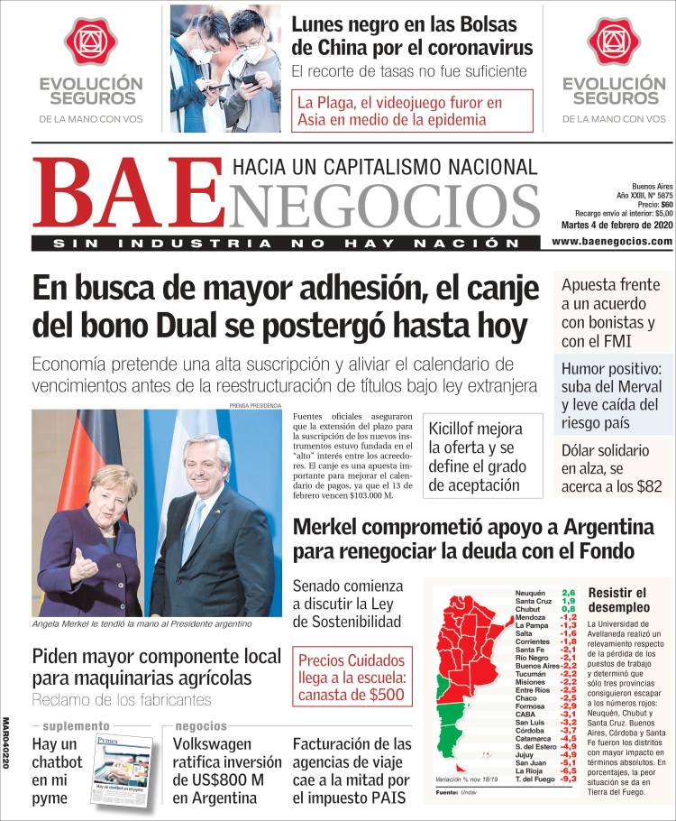 Portada de Buenos Aires Económico (Argentina)