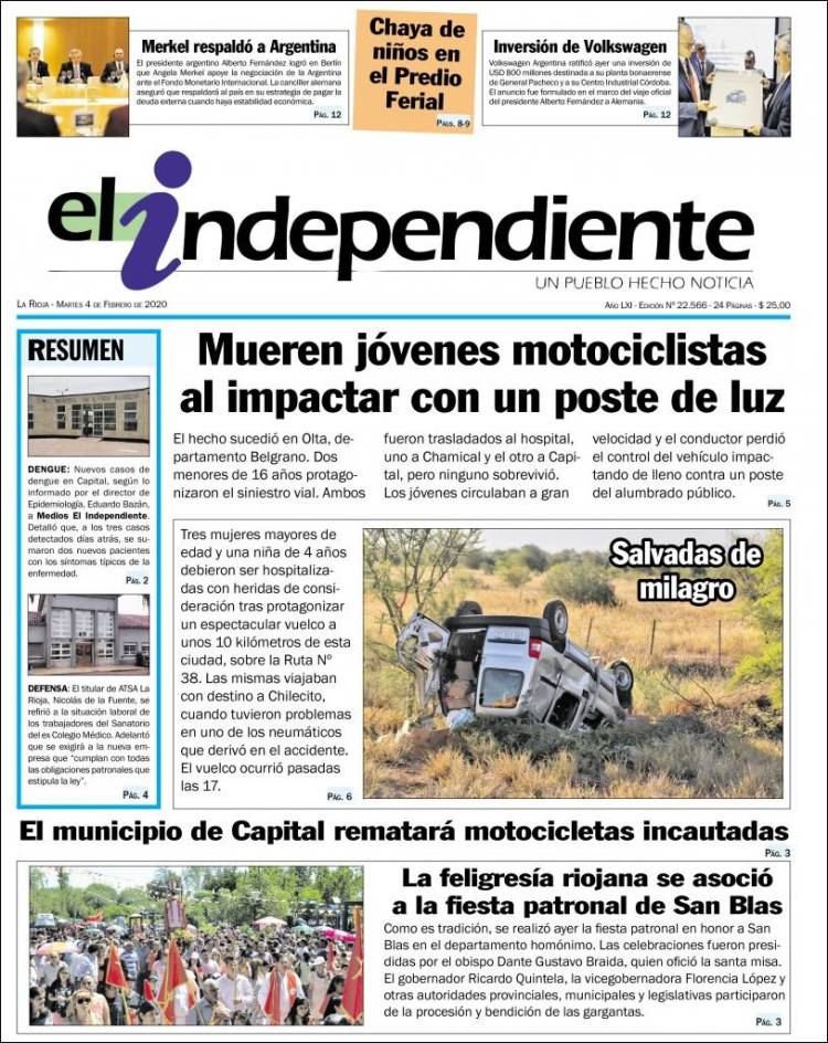 Portada de El Independiente (Argentina)