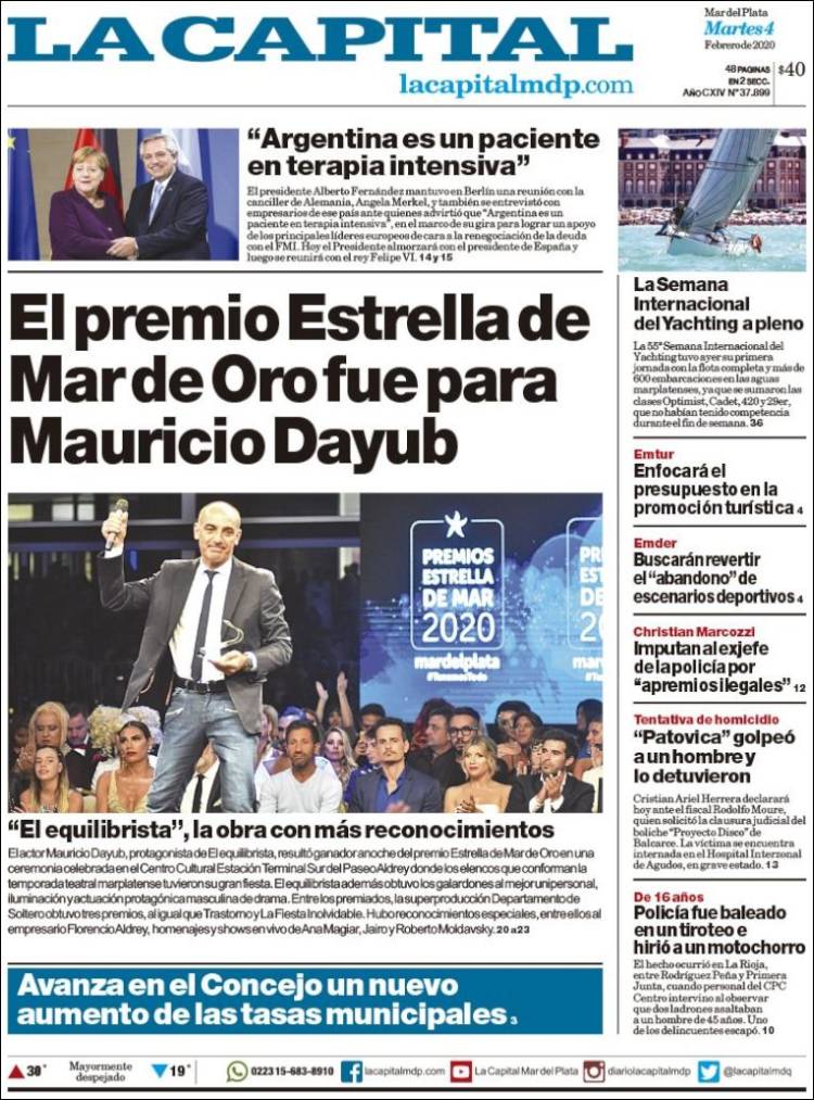 Portada de Diario La Capital - Mar del Plata (Argentina)