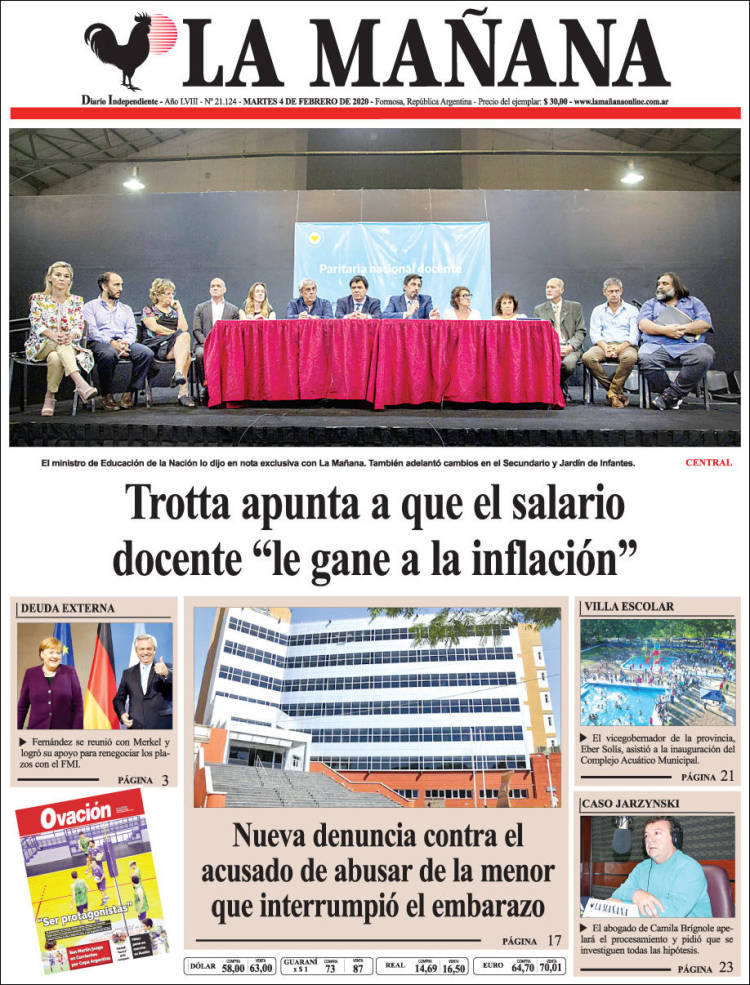 Portada de Diario La Mañana (Argentina)