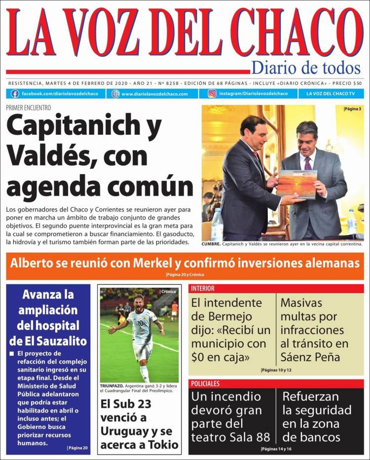 Portada de La Voz del Chaco (Argentina)