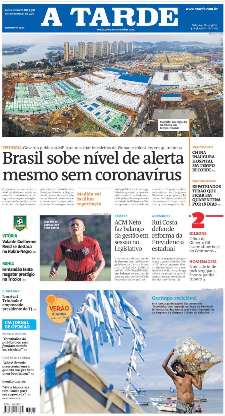 Portada de Diário A Tarde (Brasil)
