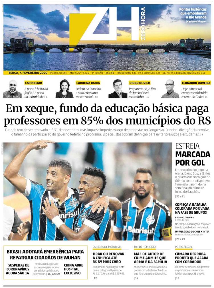 Portada de Zero Hora (Brasil)
