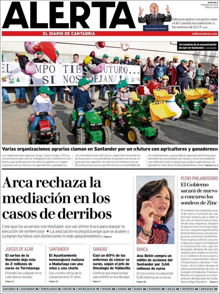 Portada de Alerta - El Diario de Cantabria (Spain)