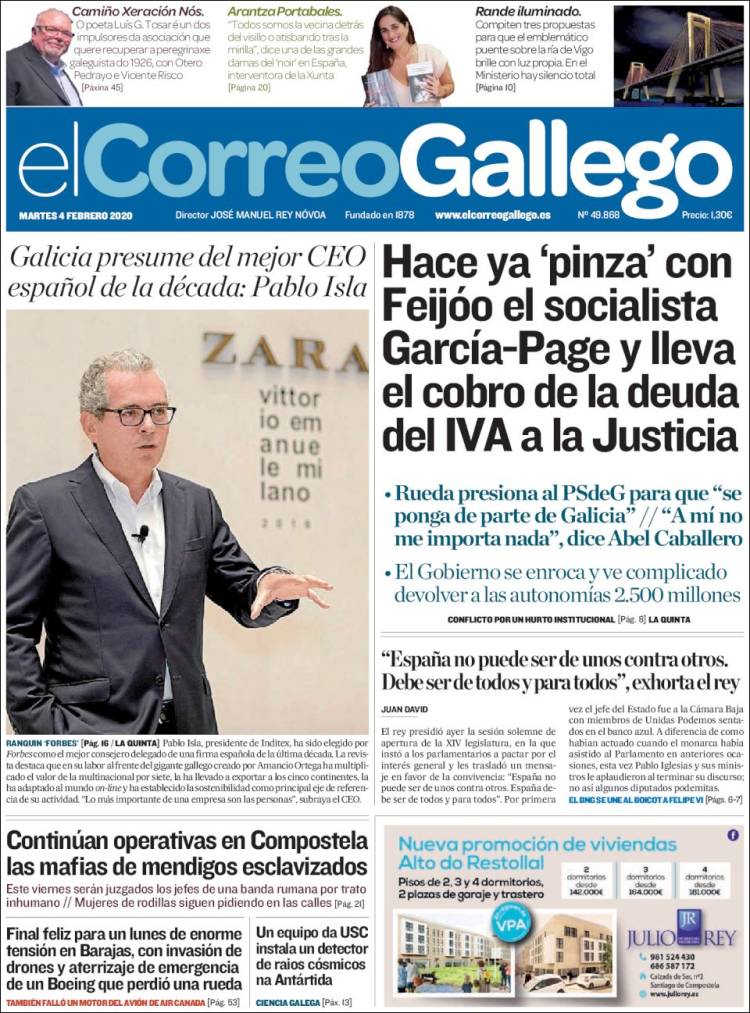 Portada de El Correo Gallego (Spain)