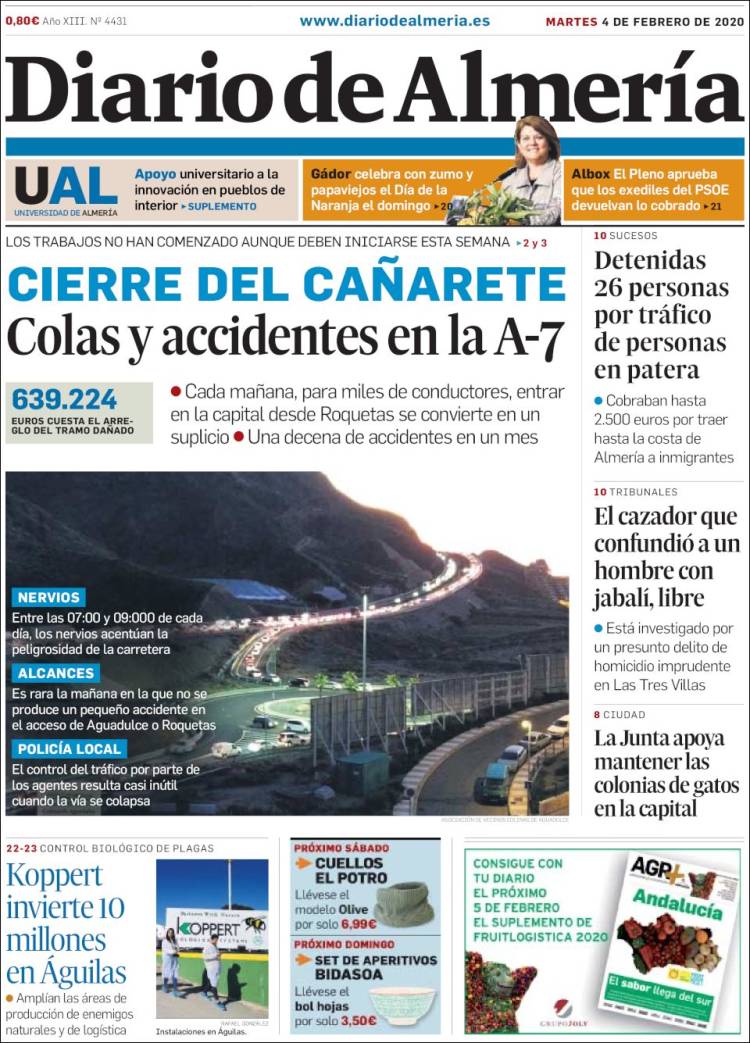 Portada de Diario de Almería (Spain)