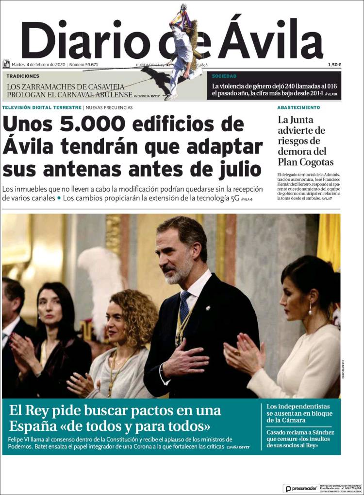 Portada de Diario de Ávila (Spain)