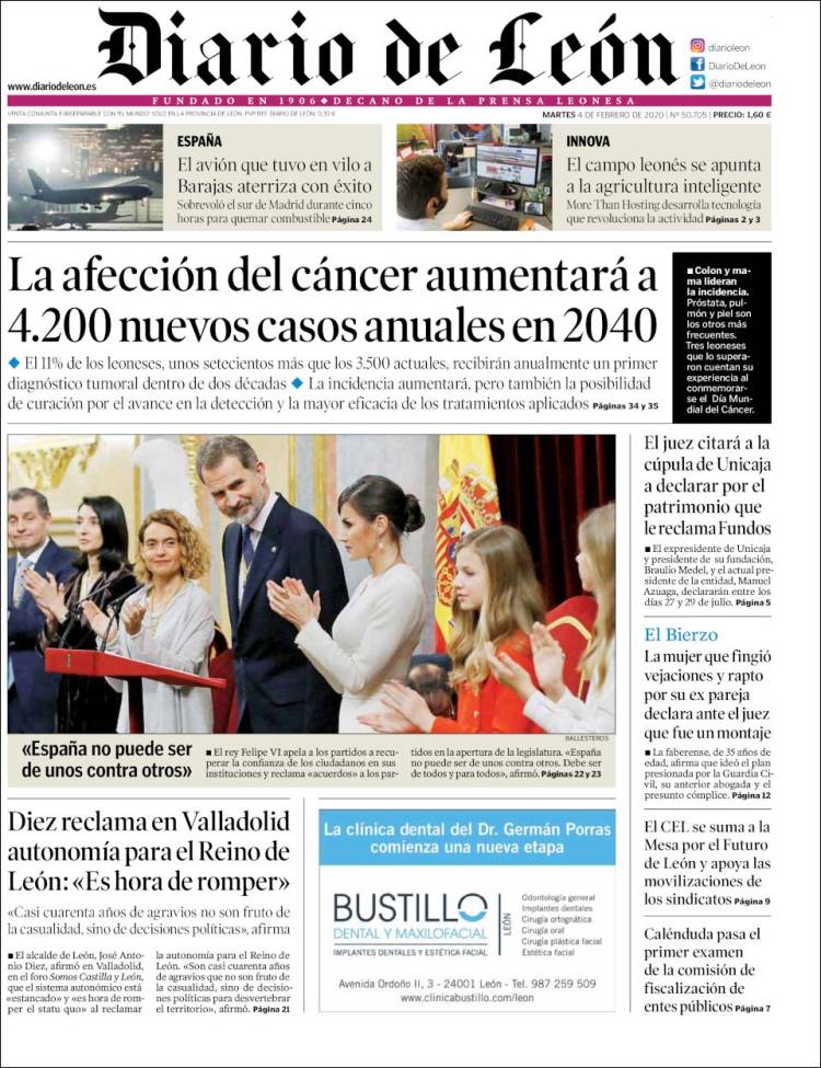 Portada de Diario de León (Spain)