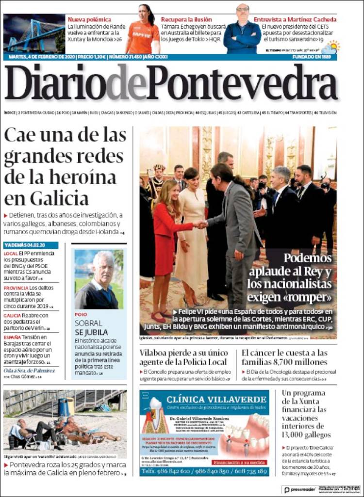 Portada de Diario de Pontevedra (Spain)