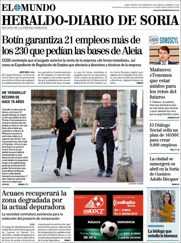 Portada de Diario de Soria (Spain)