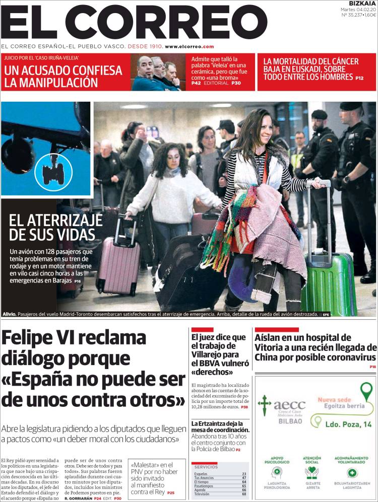 Portada de El Correo (Spain)