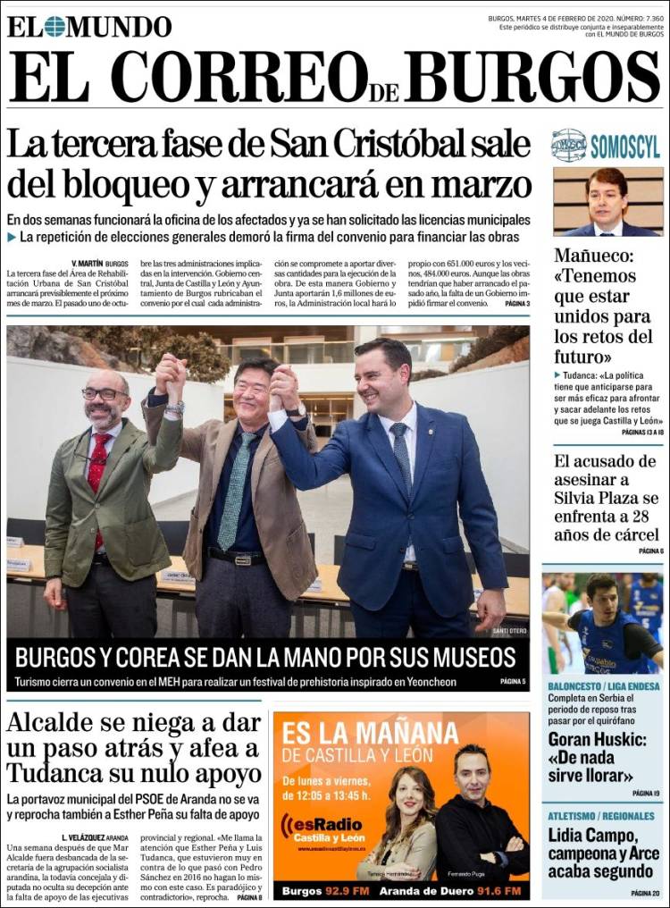 Portada de El Correo de Burgos (Spain)