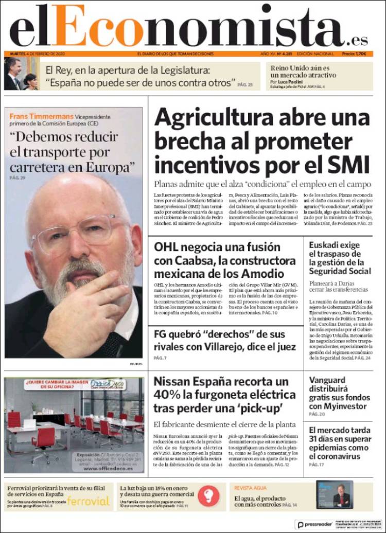 Portada de El Economista (Espa&ntilde;a)