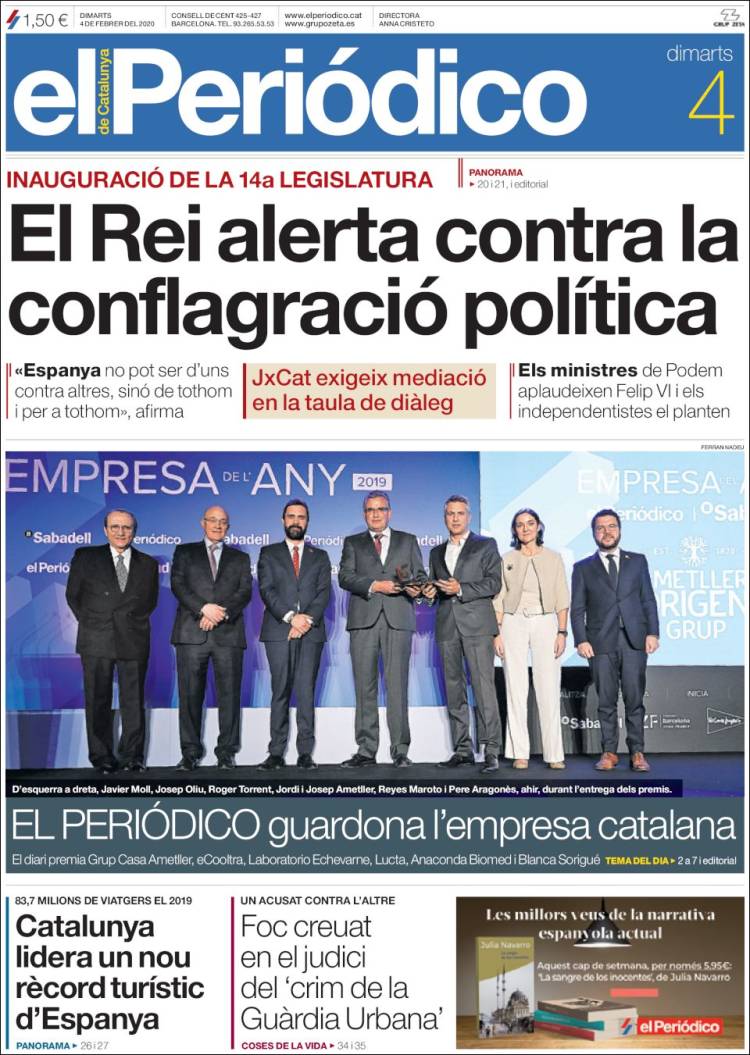 Portada de El Periódico de Catalunya (Spain)