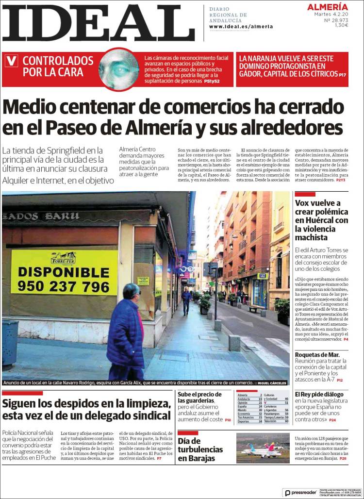 Portada de Ideal Almeria (Spain)