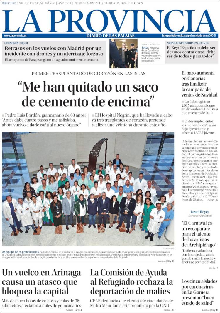 Portada de La Provincia (Spain)