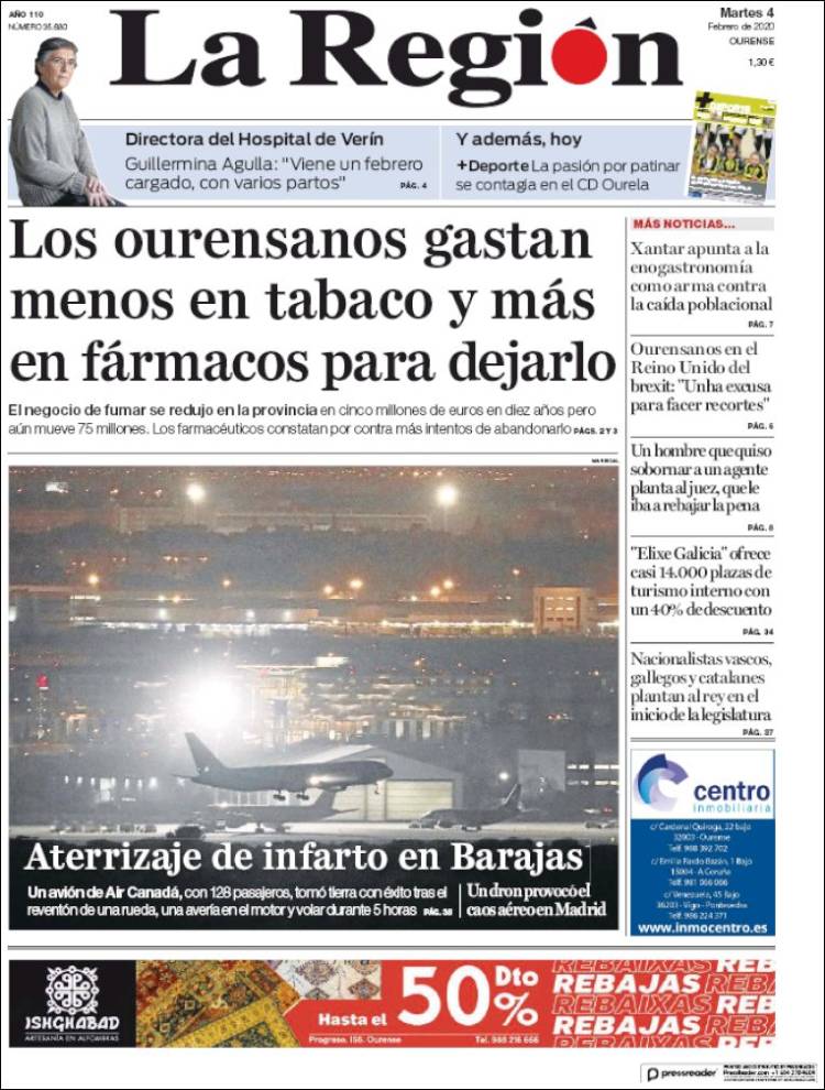 Portada de La Región de Ourense (Spain)