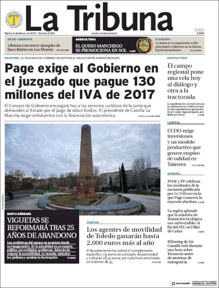 Portada de La Tribuna de Toledo (Spain)