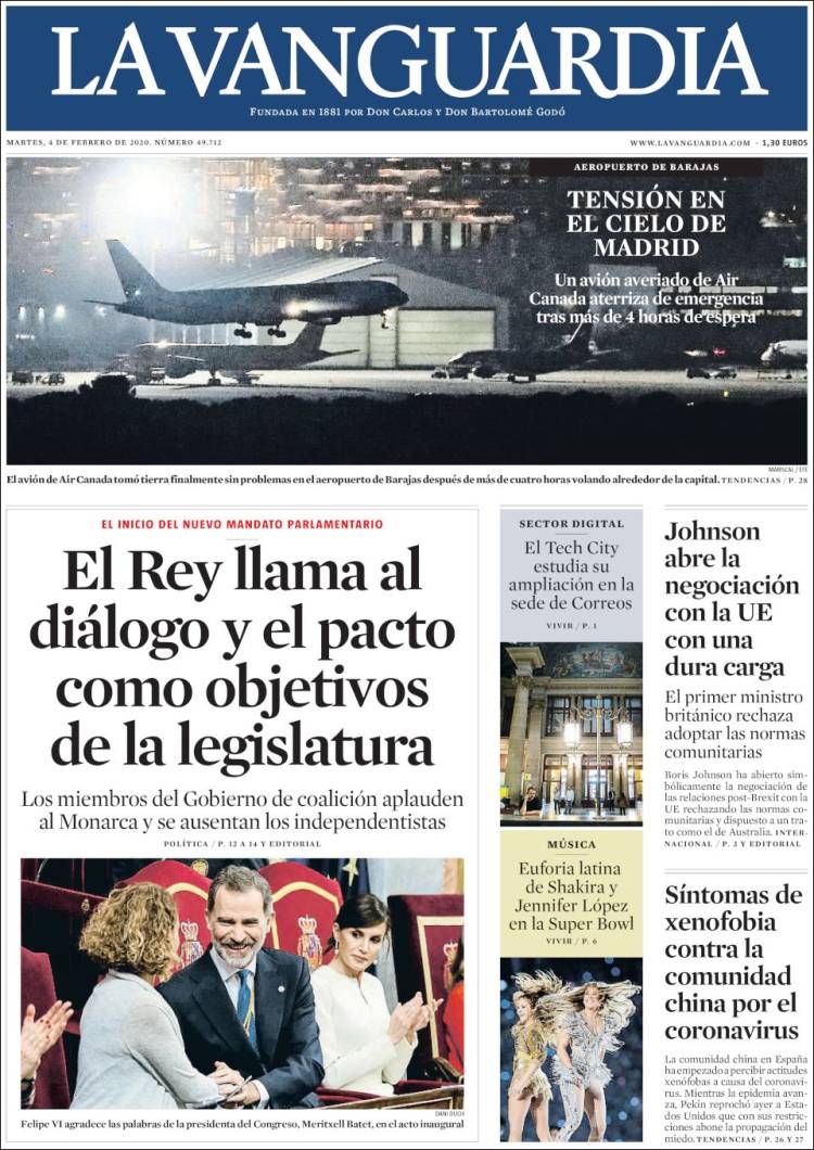 Portada de La Vanguardia (Spain)