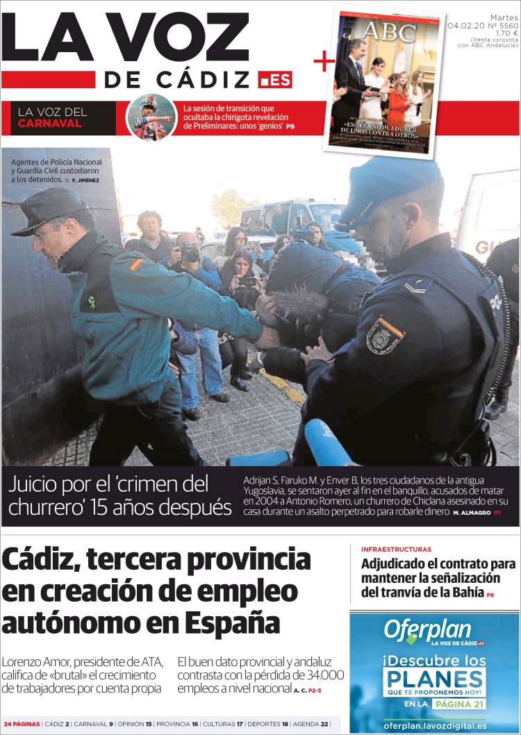 Portada de La Voz de Cádiz (Spain)