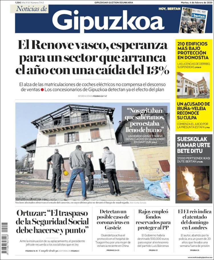 Portada de Noticias de Gipuzkoa (Spain)