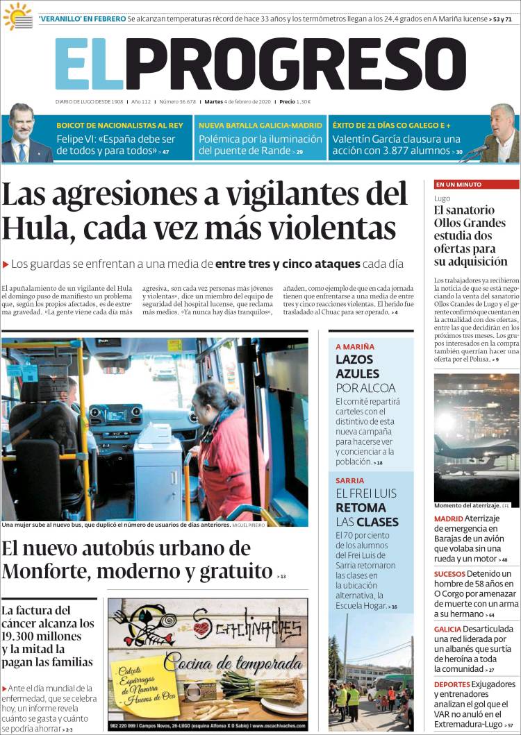 Portada de El Progreso (Spain)