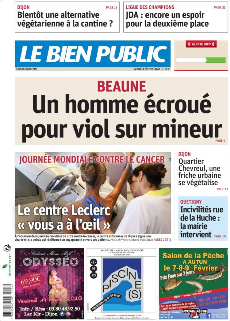 Portada de Le Bien Public (Francia)