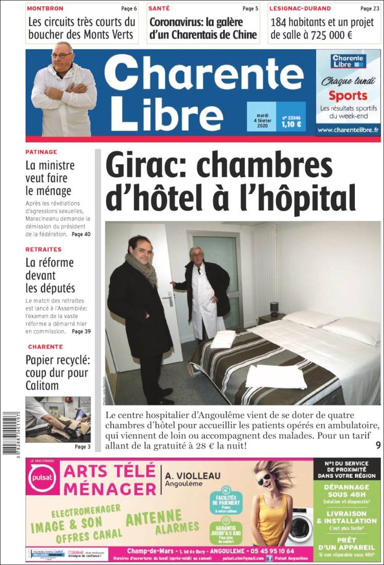 Portada de Charente Libre (Francia)