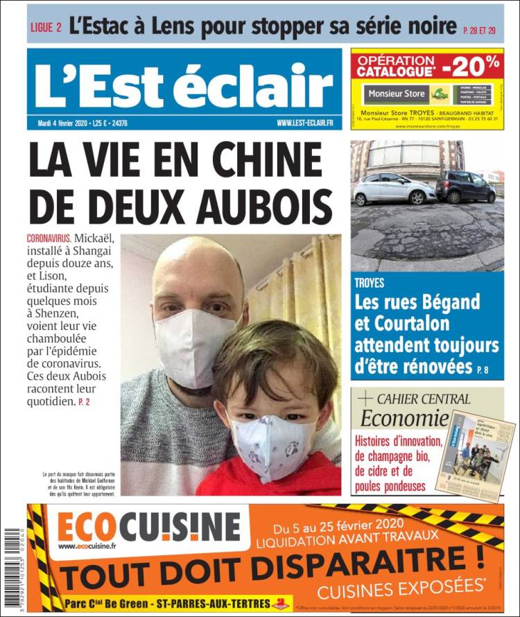 Portada de L'Est Eclair (Francia)