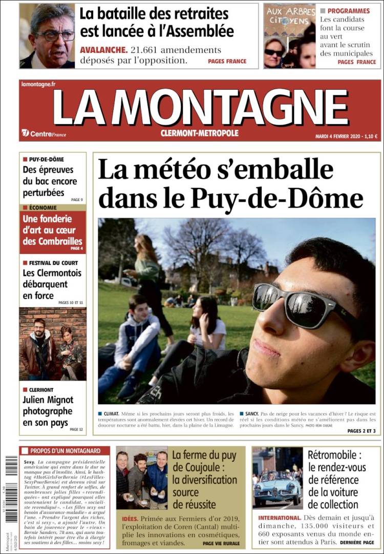 Portada de La Montagne (Francia)