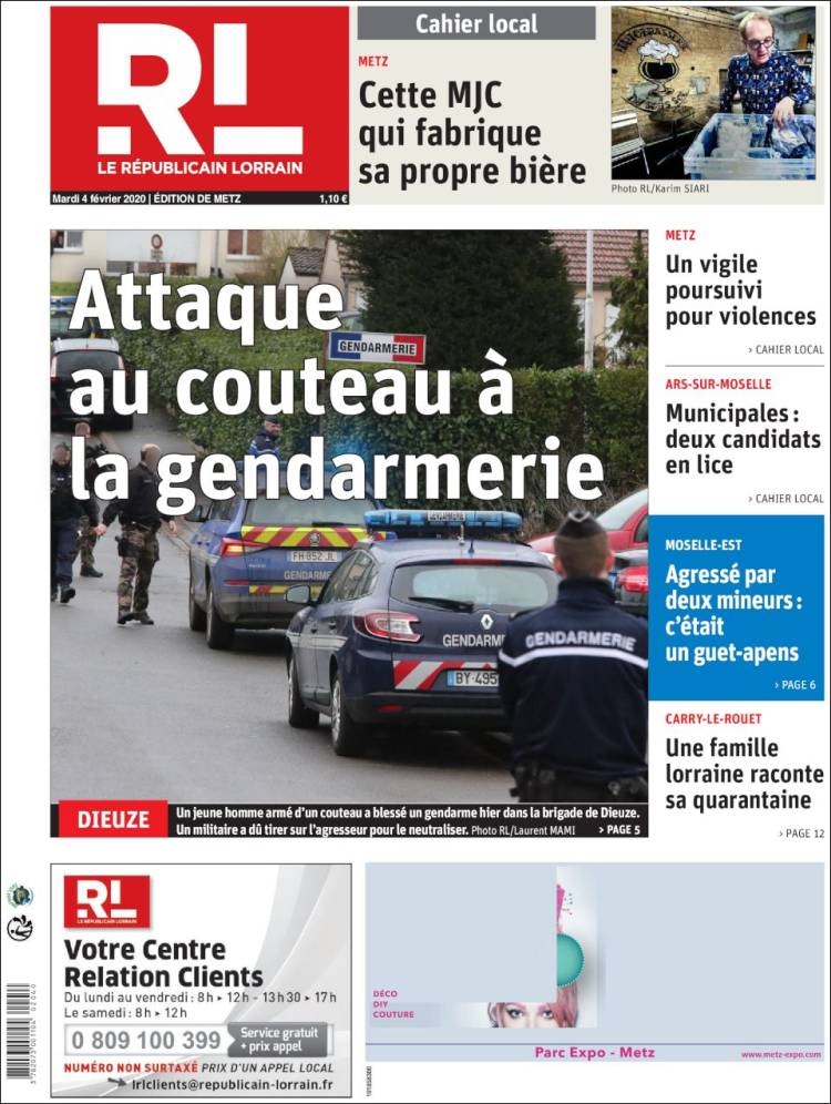 Portada de Le Republicain Lorrain (Francia)