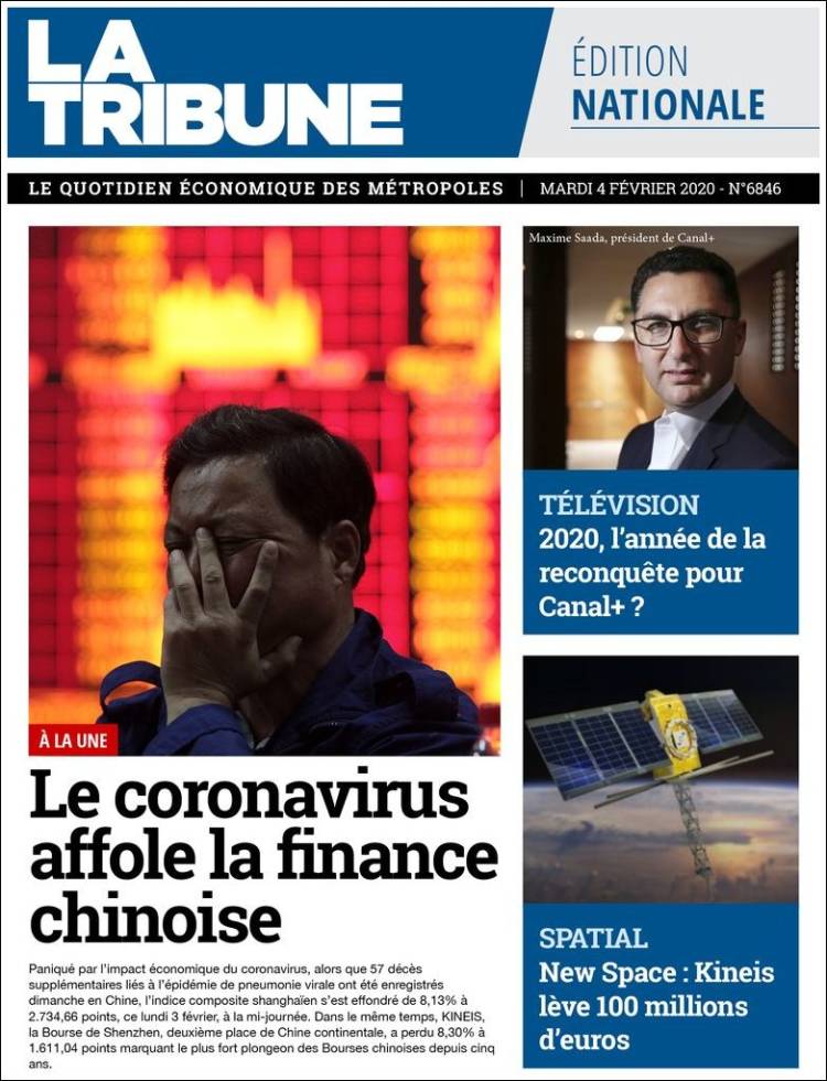 Portada de La Tribune (Francia)