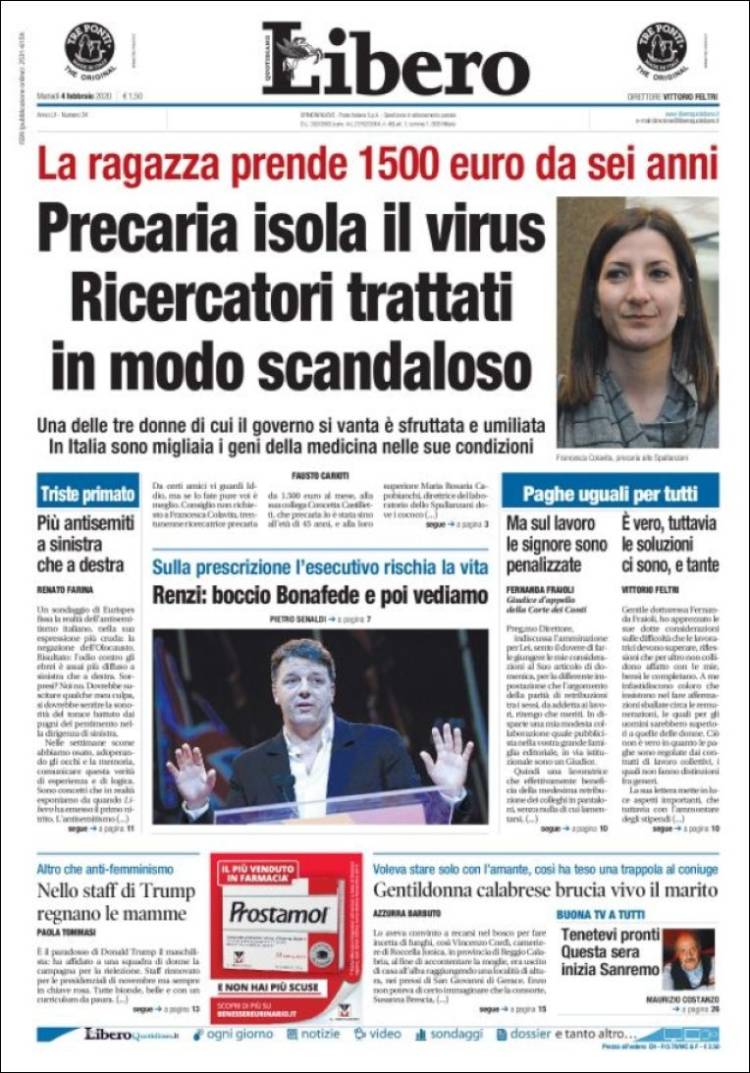 Portada de Libero (Italia)