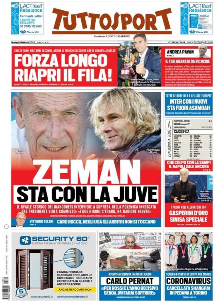 Portada de Tuttosport (Italia)