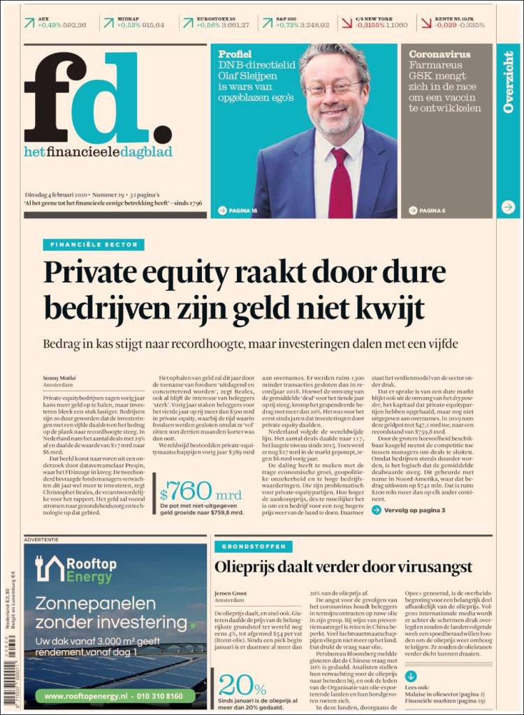 Portada de Het Financieele Dagblad (Pa&iacute;ses Bajos)