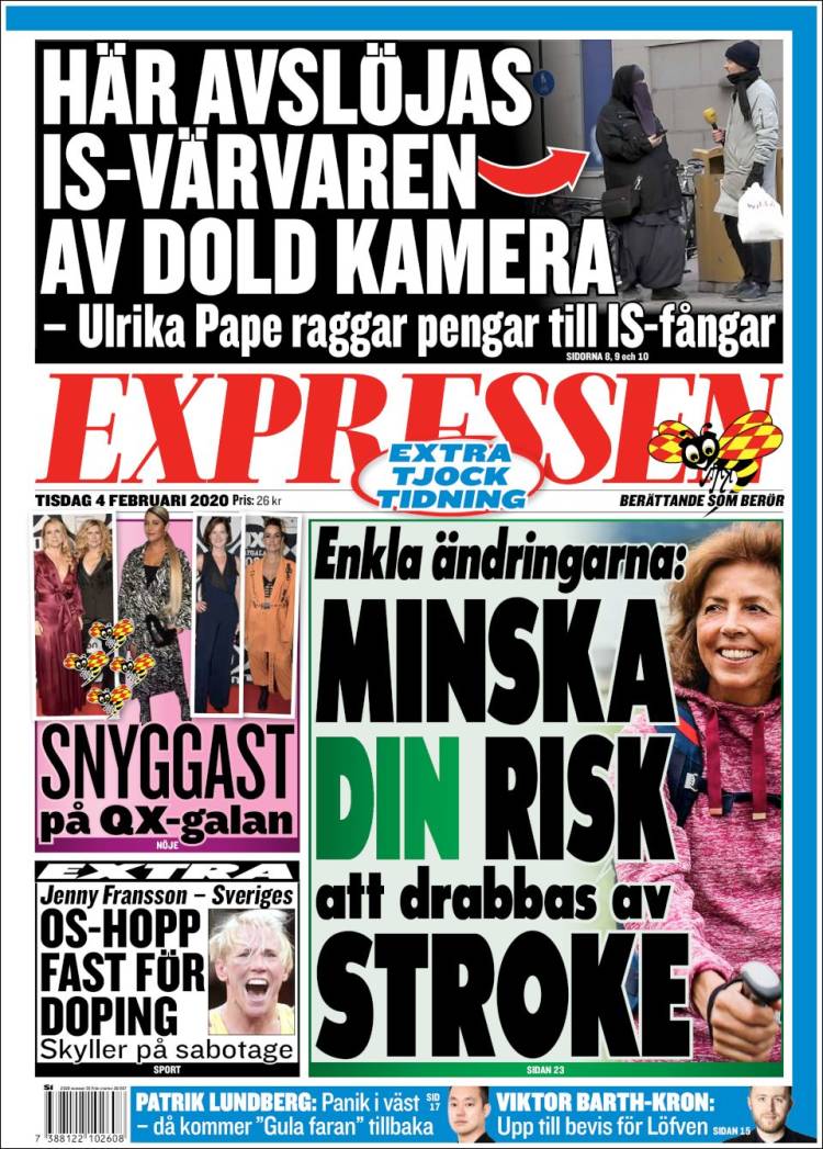 Portada de Expressen (Suecia)