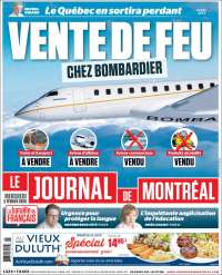 Portada de Le Journal de Montréal (Canadá)