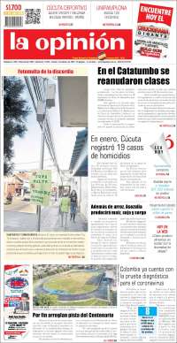 Portada de Diario La Opinion (Colombia)