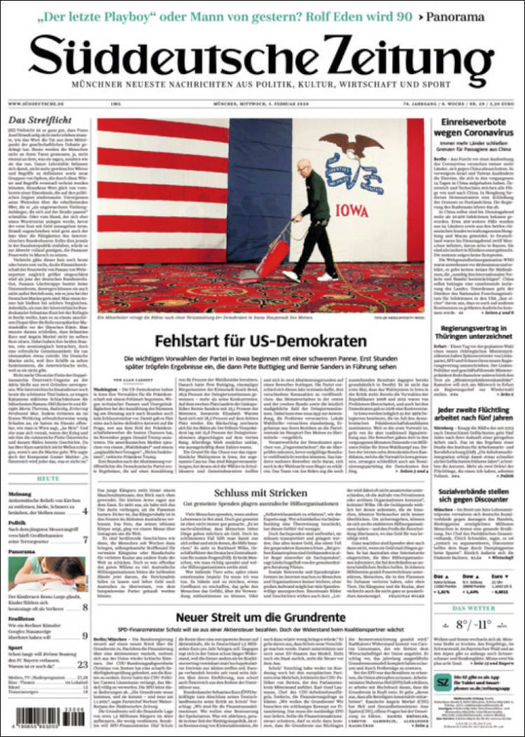 Portada de Sueddeutsche (Alemania)