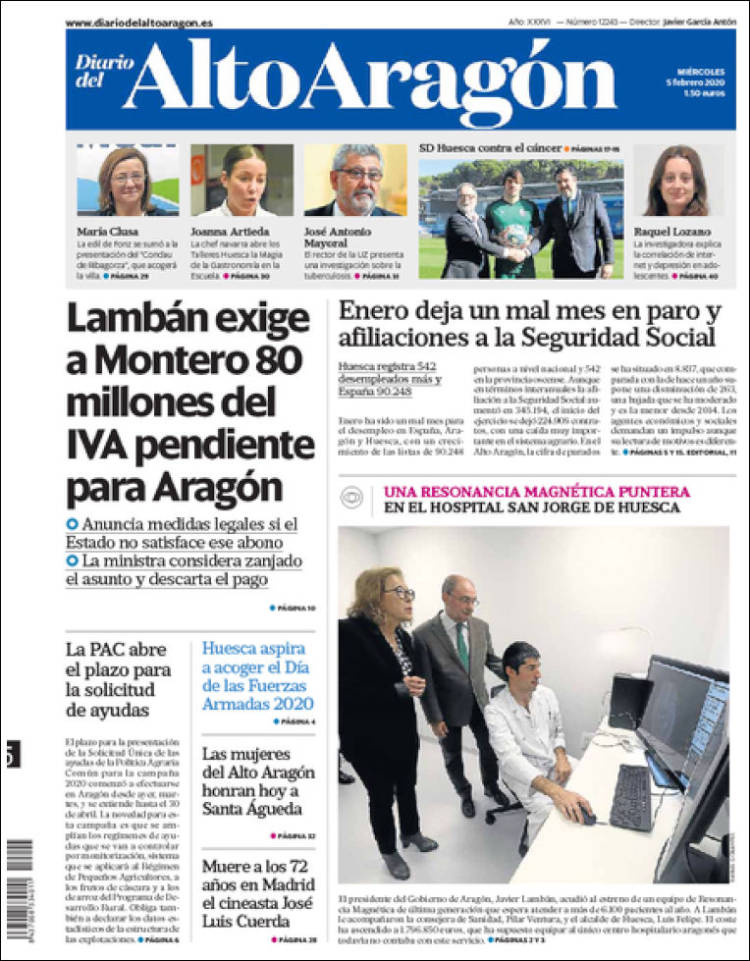 Portada de Diario del AltoAragón (España)