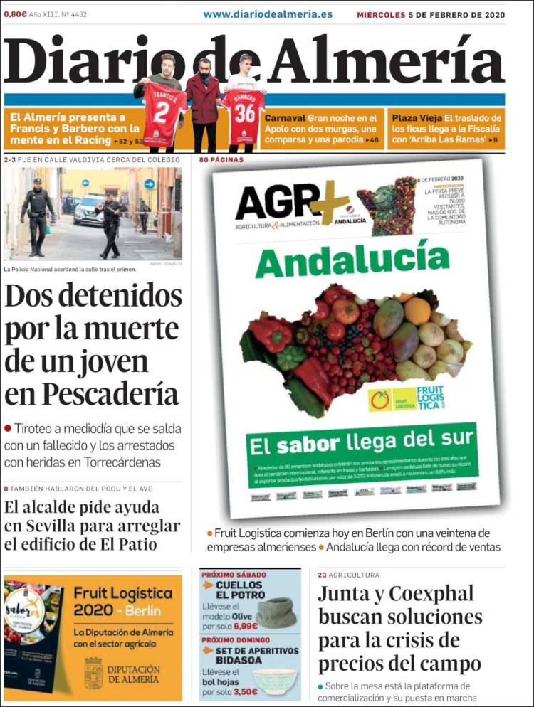 Portada de Diario de Almería (España)